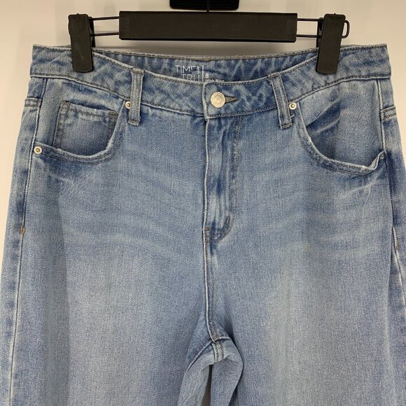 Time and Tru Jeans High Rise Light Blue Denim Slim Straight Leg - Picture 3 of 7